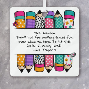Personalized Teacher Appreciation Metal Ornament