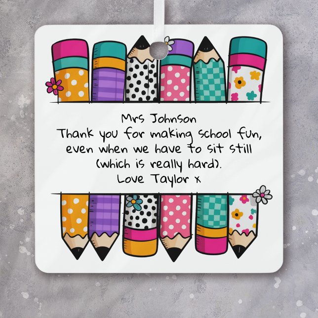 Personalized Teacher Appreciation  Metal Ornament (Creator Uploaded)