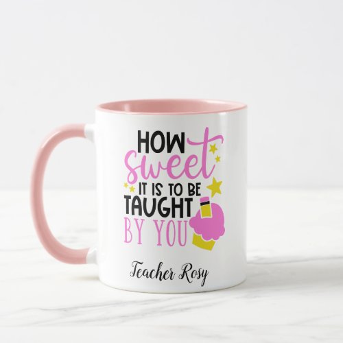 Personalized Teacher Appreciation Mugs Cupcake