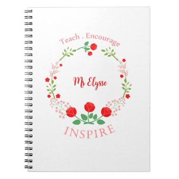 Personalized Teacher Appreciation Notebooks Floral by CallaChic at Zazzle