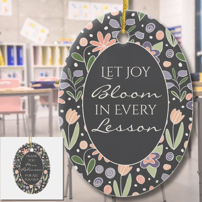 Personalized Teacher Appreciation Ornament (Personalized Teacher Appreciation Ornament | Custom Name Floral Keepsake)