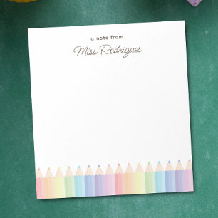 Personalized Teacher Appreciation Pastel Rainbow Notepad