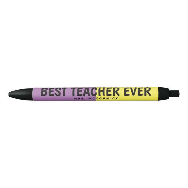Personalized Teacher Appreciation Purple Yellow Pen (Front)