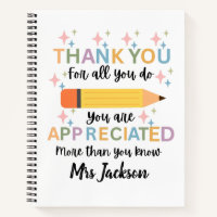 Personalized teacher appreciation thank you