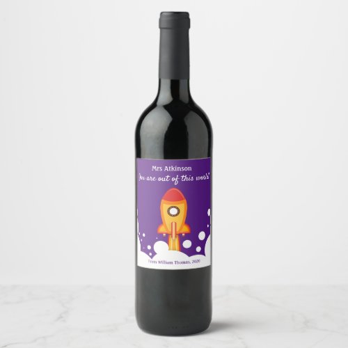 Personalized Teacher Appreciation Wine Label