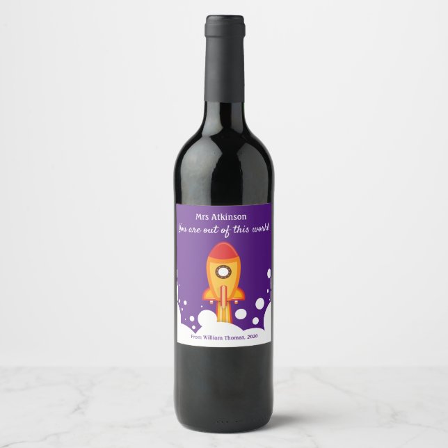 Personalized Teacher Appreciation Wine Label (Front)