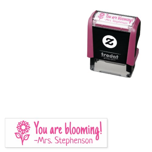 Personalized Teacher Blooming Flower Reward Stamp