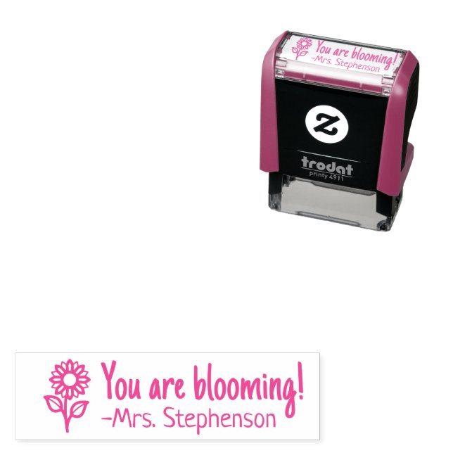 Personalized Teacher Blooming Flower Reward Stamp (In Situ)