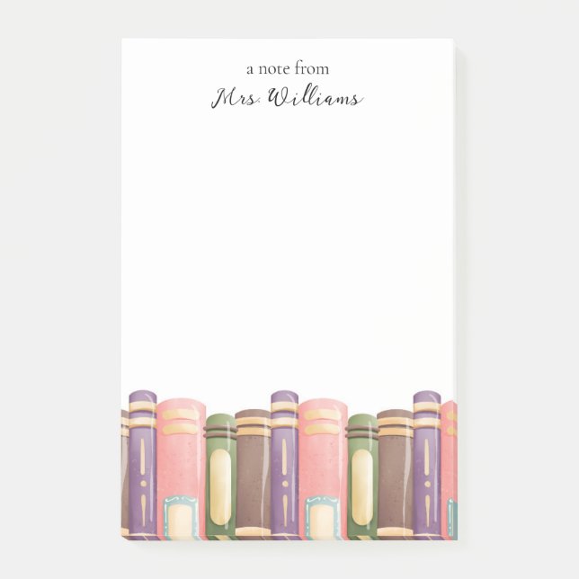 Personalized Teacher Book Lover Notes (Front)