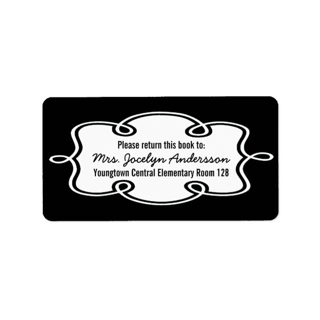 Personalized Teacher Bookplate Stickers Any Color (Front)