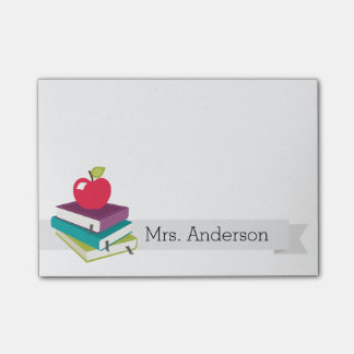 Personalized Teacher Books Apple Post-It Notes