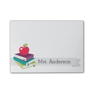 Personalized Teacher Books Apple Post-It Notes