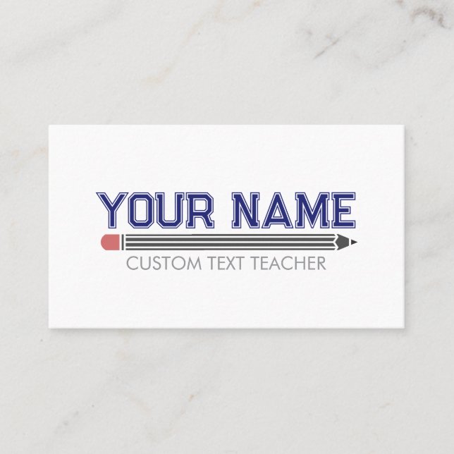 Personalized Teacher  Business Card (Front)