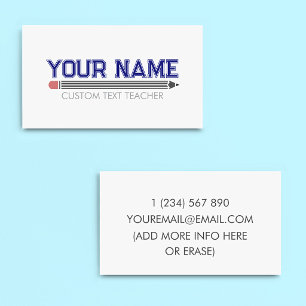 Personalized Teacher  Business Card