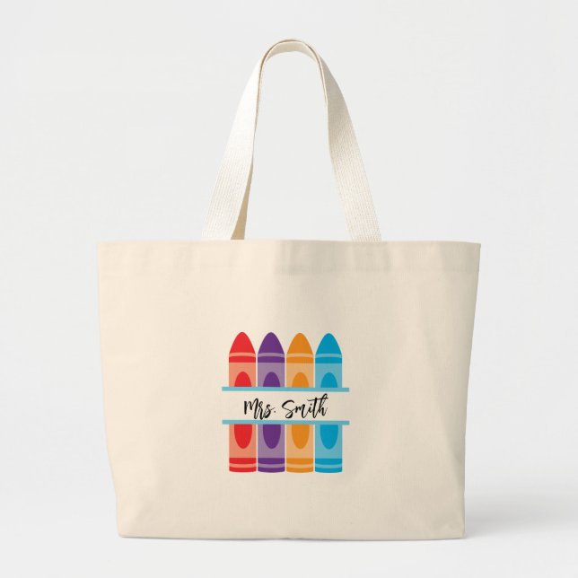 Personalized Teacher Canvas Tote Bag Gift for Teac (Front)