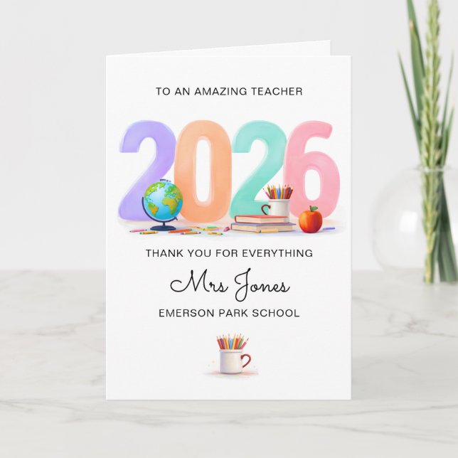 Personalized Teacher Card Thank You Card (Front)