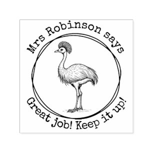 Personalized Teacher Cassowary Great Work Class Self-inking Stamp