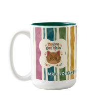Personalized Teacher Cat Mug | Custom Name & Grade