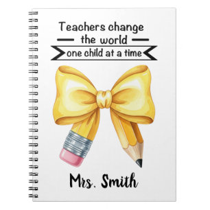 Personalized Teacher Change the World Notebook