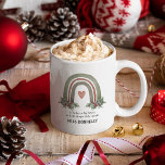 Personalized Teacher Christmas Rainbow Coffee Mug<br><div class="desc">Teacher appreciation mug featuring a festive watercolor boho rainbow,  elegant xmas foliage & berries,  the cute saying 'it takes a big heart to help shape little minds',  and the teachers name.</div>