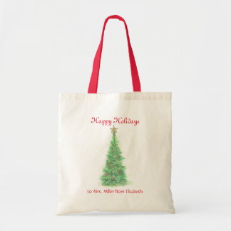 Personalized teacher Christmas Tote Bag