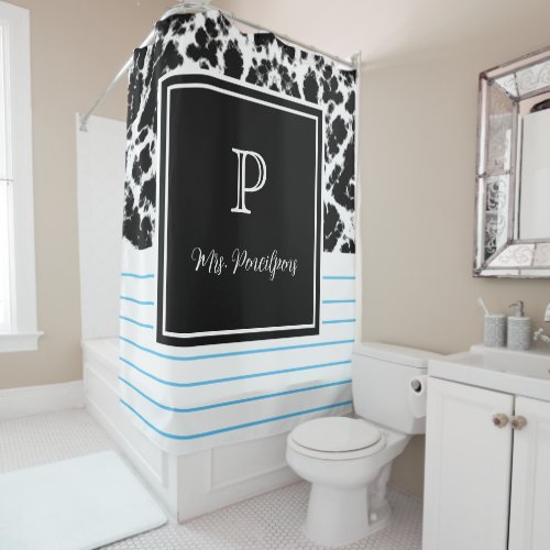 Personalized Teacher Classic Marble Notebook Shower Curtain