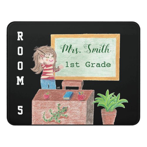 Personalized teacher classroom door sign