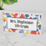 Personalized Teacher Classroom Name Geometric Art Wooden Box Sign