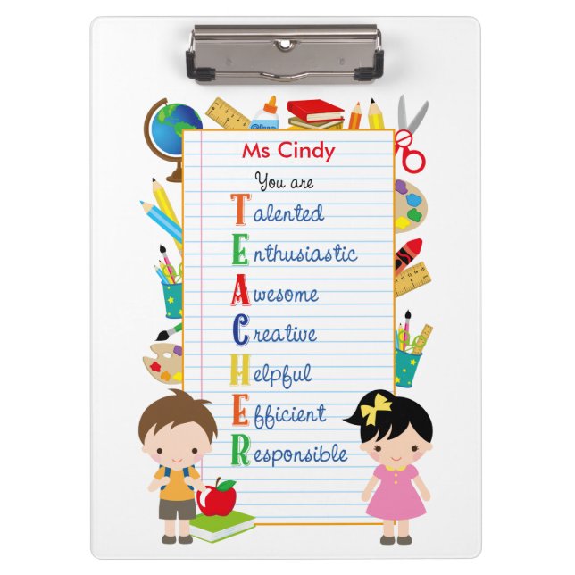 Personalized Teacher Clipboards (Stationeries) (Front)