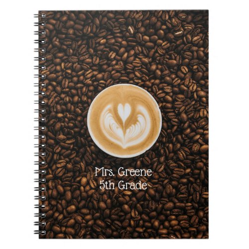 Personalized Teacher Coffee Lover Notebook
