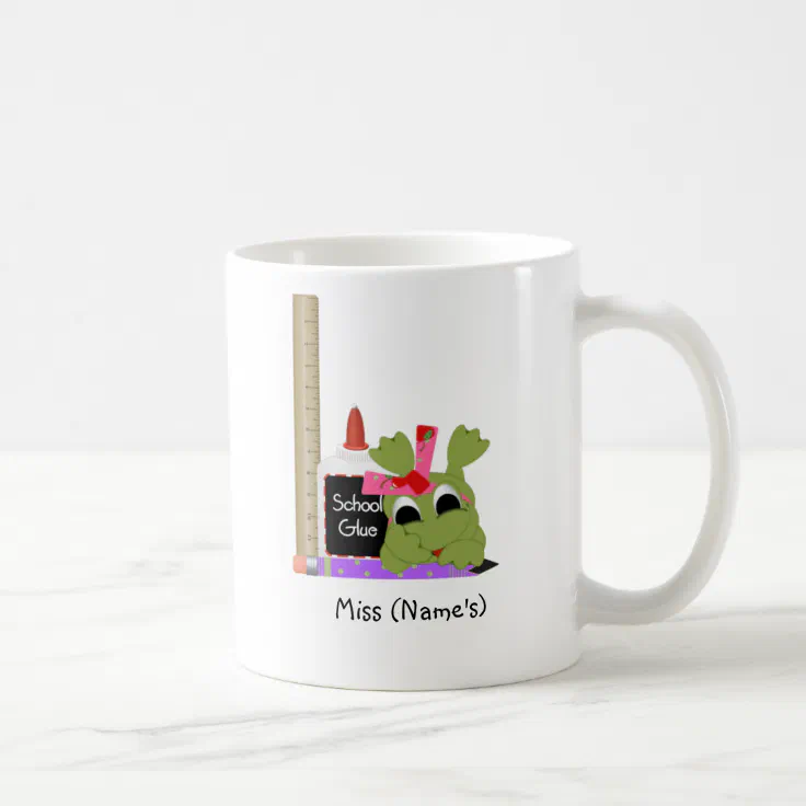 Personalized Teacher Coffee Mug-Cute Frog w/ Ruler Coffee Mug | Zazzle