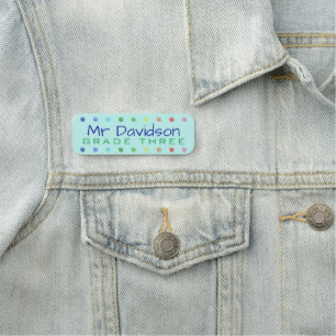 Personalized Teacher Colored Dots Name Tag