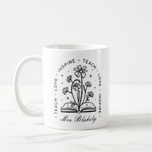 Personalized teacher cottagecore dark academia coffee mug