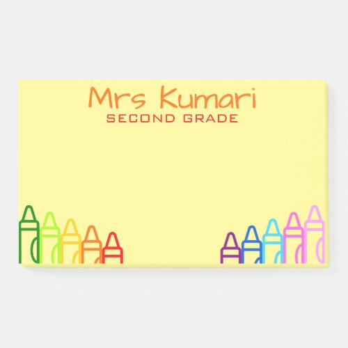 Personalized Teacher Crayon Design Notes