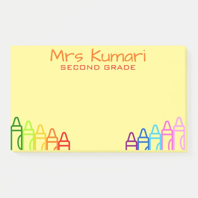 Personalized Teacher Crayon Design Notes (Front)