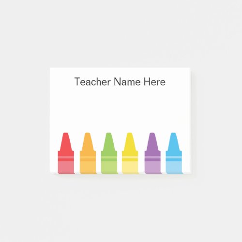 Personalized Teacher Crayon Post_it Notes
