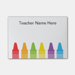 Personalized Teacher Crayon Post-it Notes