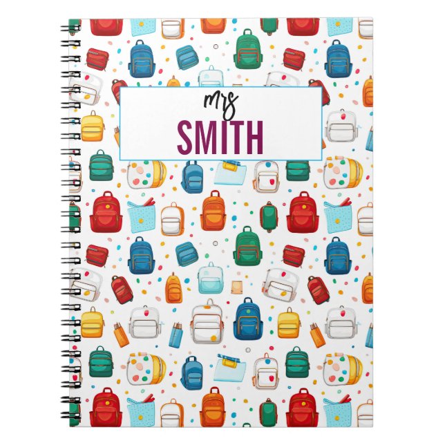 Personalized Teacher – Custom Name Back to school Notebook (Front)