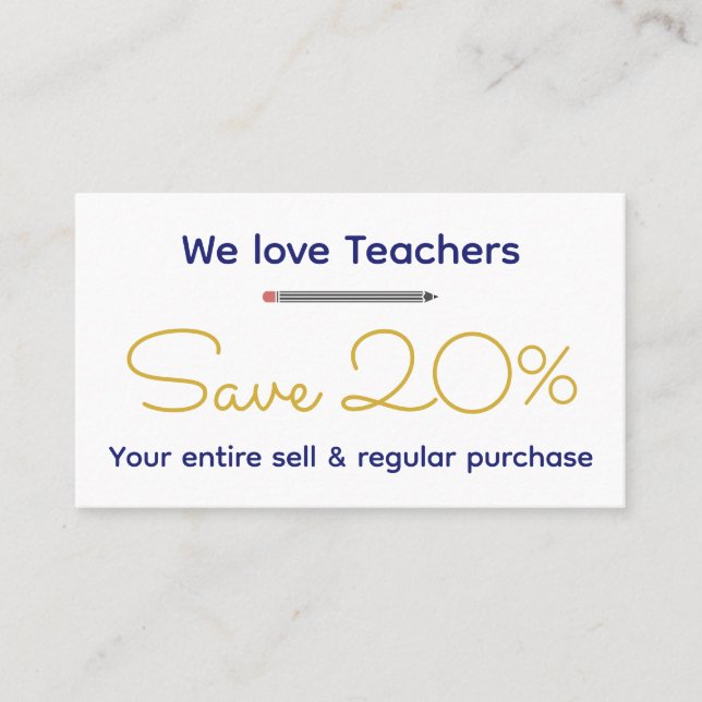 Personalized Teacher - Customized Gift Discount Card (Front)
