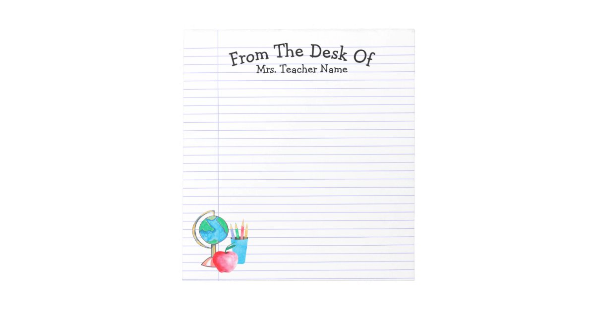 Personalized Teacher Cute Notepad Zazzle