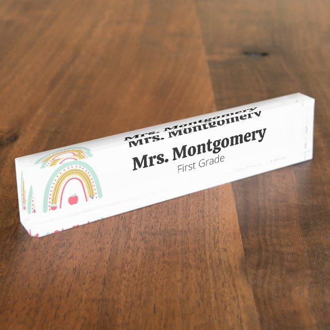 Personalized Teacher Desk Plate Gift  (Side)