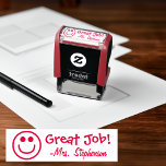 Personalized Teacher Face Reward Stamp at Zazzle