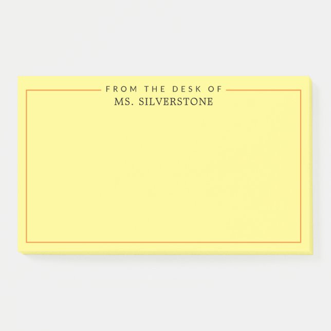 Personalized Teacher From The Desk Of Post-it Notes (Front)