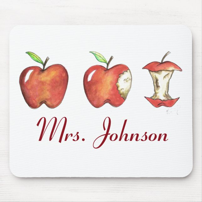 Personalized Teacher Gift Apple Apples Mousepad (Front)