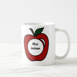 Personalized Teacher Gift-Apple Monogram Coffee Mug