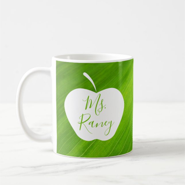Personalized Teacher Gift, Apple Teacher Gifts,  Coffee Mug (Left)