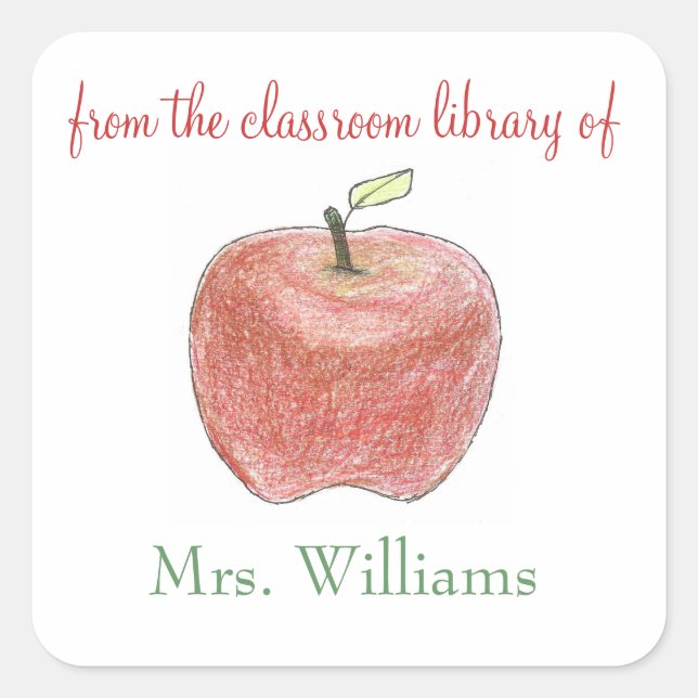 Personalized teacher gift bookplates (Front)