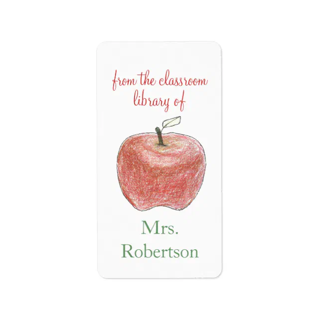 Personalized teacher gift bookplates with apple Zazzle