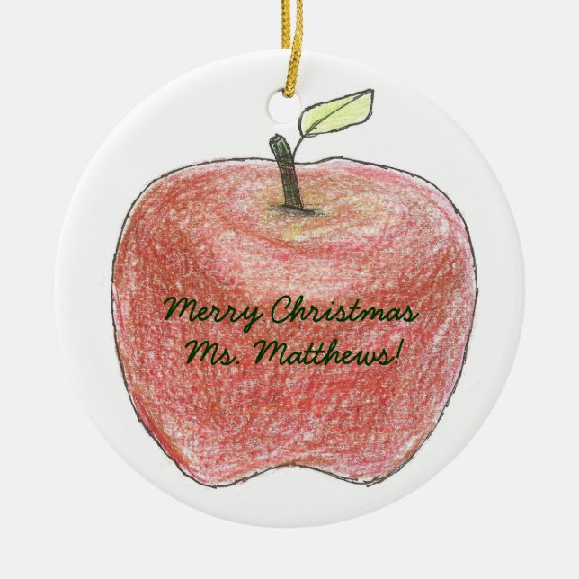 Personalized teacher gift Christmas ornament (Front)