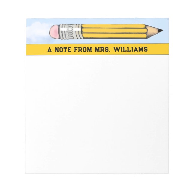 Personalized Teacher Gift Notepad (Front)